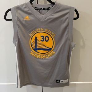 Adidas Warriors Grey Basketball Jersey